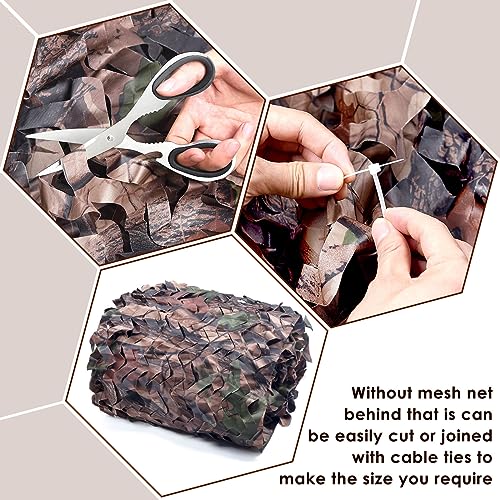 iunio Camo Netting Camouflage Netting, Camo Net Bulk Roll Camouflage Mesh Nets for Hunting Blind Deer Stand Military Party Decorations Sunshade Camping Shooting (6.5ftx4.9ft, Bionic Tree Camo)