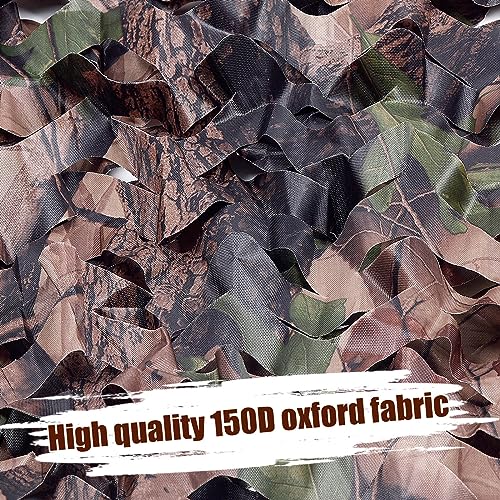 iunio Camo Netting Camouflage Netting, Camo Net Bulk Roll Camouflage Mesh Nets for Hunting Blind Deer Stand Military Party Decorations Sunshade Camping Shooting (6.5ftx4.9ft, Bionic Tree Camo)