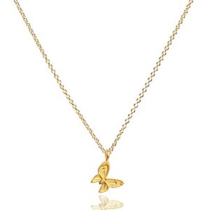 LANG XUAN Friendship Gold Butterfly Necklace Good Luck Elephant Pendant Chain Necklace with Message Card Gift Card