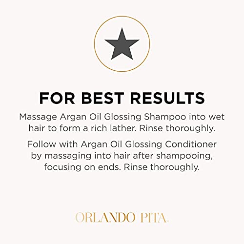 ORLANDO PITA Moroccan Argan Oil Glossing Shampoo & Conditioner Set, Moisturizing, Softening, & Shine-Enhancing for Smoother, More Manageable, & Overall Healthier Hair, 27 Fl Oz Each