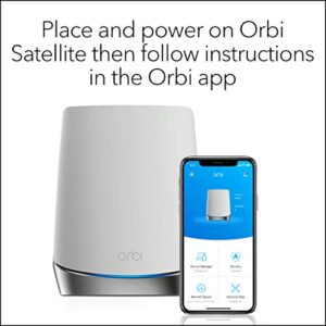 NETGEAR Orbi Whole Home Tri-band Mesh WiFi 6 Add-on Satellite (RBS750) – Works with Your Orbi WiFi 6 System| Adds up to 2,500 sq. ft. Coverage | AX4200 (Up to 4.2Gbps)