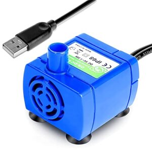 cepheus replacement pump for cat water fountain - extreme silent pet fountain dr-dc160 pump with 6 ft usb cable cord for automatic cat water fountain stainless steel (no adapter)