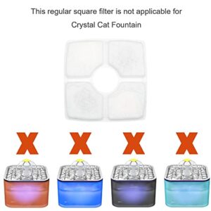 Wonder Creature Cat Water Fountain Filter, Square Cat Fountain Replacement Filters, 8 Carbon Filters Pack