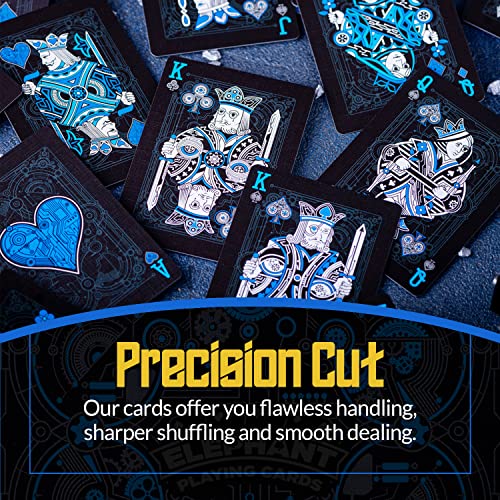 Cyberpunk Blue Playing Cards, Cardistry Decks, Black Deck of Playing Cards for Kids & Adults, Cool Playing Cards with Card Game e-Book, Unique Playing Cards for Poker, Cyberpunk Cards