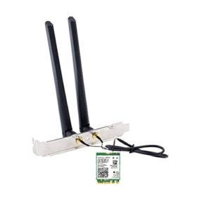 ax210ngw dtk wifi card wifi 6e supports 6ghz, 2230, 2x2 ax+bt 5.3+tri-band, includes rf cable (11 inch), 5dbi high gain antennas and low-profile brackets
