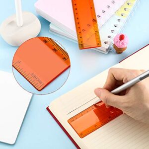 2 Pack Plastic Ruler Straight Ruler Plastic Measuring Tool for Student School Office (Orange, 12 Inch)