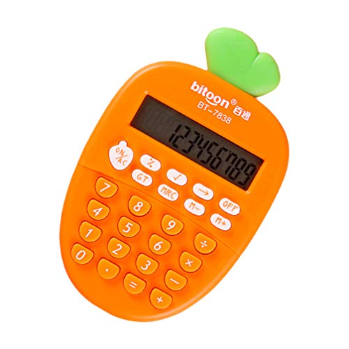 Toyvian Desktop Calculator 12 Digit, Kawaii Mini Kids Calculator Cute Carrot Portable Small Basic Students Calculators for Home School Office Supplies