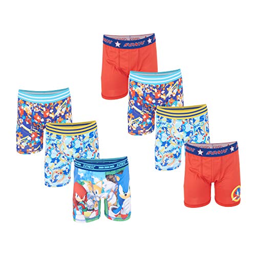 Sonic The Hedgehog boys Sonic the Hedgehog Boys' and Boxer Multipacks Available in Sizes 4, 6, 8, 10, 12 Briefs, 7pk Athletic, 8 US