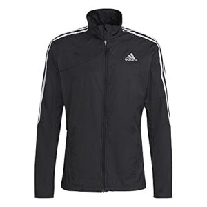 adidas Men's Marathon Jacket 3-Stripes, Black/White, Medium