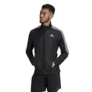 adidas Men's Marathon Jacket 3-Stripes, Black/White, Medium