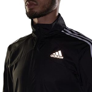 adidas Men's Marathon Jacket 3-Stripes, Black/White, Medium