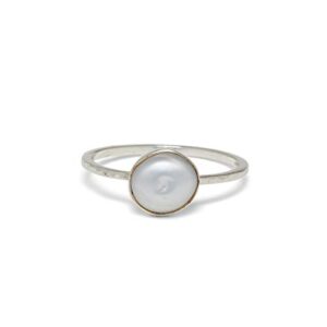 pura vida silver-plated pretty in pearl ring, 925 sterling silver band - size 8