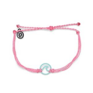 pura vida aqua enamel wave bracelet - waterproof, adjustable band - light pink