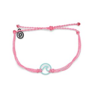 Pura Vida Aqua Enamel Wave Bracelet - Waterproof, Adjustable Band - Light Pink