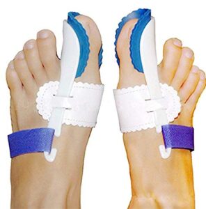 anhua valgus bunion corrector orthotics feet bone thumb adjuster correction pedicure sock straightener bunion splint for bunions for crooked toes alignment pain relief (style2：blue white)