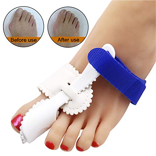 AnHua Valgus Bunion Corrector Orthotics Feet Bone Thumb Adjuster Correction Pedicure Sock Straightener Bunion Splint for Bunions For Crooked Toes Alignment Pain Relief (Style2：Blue white)