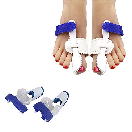 AnHua Valgus Bunion Corrector Orthotics Feet Bone Thumb Adjuster Correction Pedicure Sock Straightener Bunion Splint for Bunions For Crooked Toes Alignment Pain Relief (Style2：Blue white)