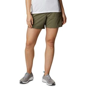 columbia women's sandy river cargo short, breathable, upf 30 sun protection, stone green, large