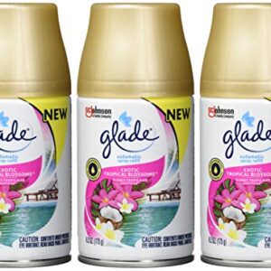 Glade Automatic Spray Refill, Air Freshener for Home and Bathroom, Tropical Blossoms, 6.2 Oz, 3 Count
