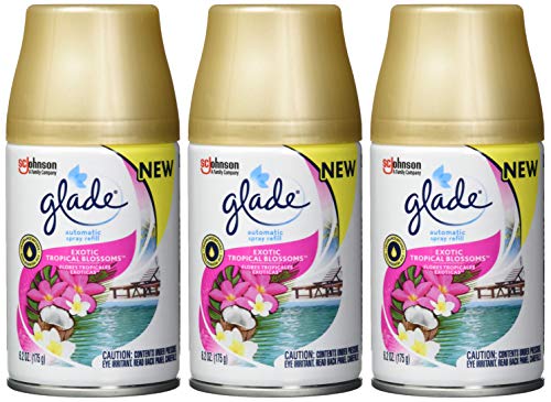 Glade Automatic Spray Refill, Air Freshener for Home and Bathroom, Tropical Blossoms, 6.2 Oz, 3 Count