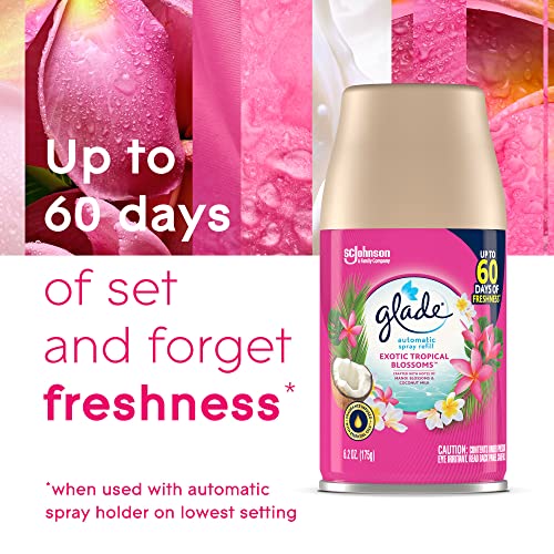 Glade Automatic Spray Refill, Air Freshener for Home and Bathroom, Tropical Blossoms, 6.2 Oz, 3 Count