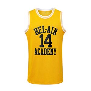 generies #14 the fresh prince of bel air academy men basketball jersey, yellow s