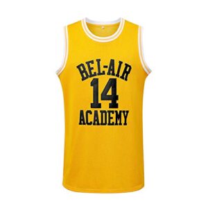 Generies #14 The Fresh Prince of Bel Air Academy Men Basketball Jersey, Yellow S