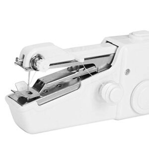 Handheld Sewing Machine,Cordless Portable Mini Stitching Sewing Machine Hand Electric Sewing Machine for Kids Beginners Clothes, Home,DIY Accessories (White)