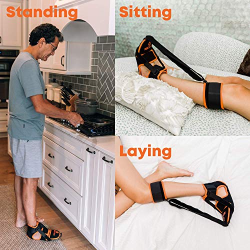 Plantar Fasciitis Night Splint, Breathable Plantar Fasciitis Support w/Advanced Stretching Mechanism – Orthotics Support for Achilles Tendonitis, Drop Foot & Pain (Men - 8-8.5, Women - 9.5-10)