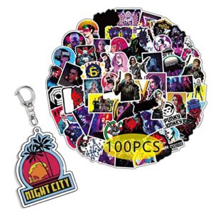 kilmila video game stickers 100pcs (with keychain decoration) gifts merch party supplies for computer luggage laptop for teens