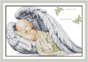 maydear cross stitch kits stamped full range of embroidery starter kits for beginners diy 11ct 3 strands - little angel birth certificate 24.4×17.3(inch)