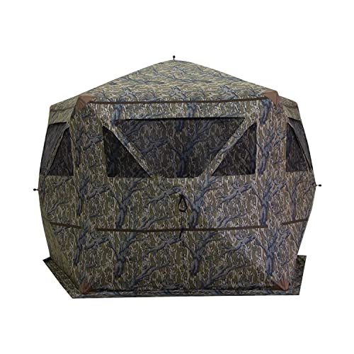 Barronett Blinds® Memory Maker 5, Portable Hunting Blind, 5-Sided Hub Blind, 600 Denier Fabric, Silent Slide Windows, 4-Person, Mossy Oak® Original Treestand, 72” x 96” x 96”, GK550BLT