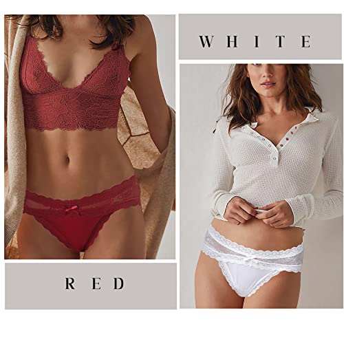 LEVAO Women Lace Underwear Sexy Breathable Hipster Panties Stretch Seamless Bikini Briefs Multipack