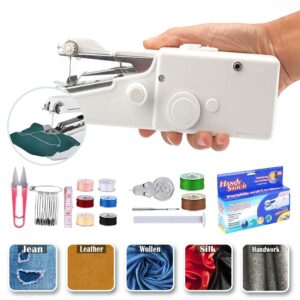 mini portable handheld sewing machine cordless stitching kit with tape measure - comfortable & easy to use for kids/beginners - quick repairing & suitable for home travel use