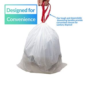 Reli. 2-4 Gallon Trash Bags Drawstring | 250 Count | 18"x 20" | Small Garbage Bags 4 Gallon - Drawstring Handles | White Trash Can Liners 2 Gallon - 3 Gallon - 4 Gallon | Small, Office Trash Bags