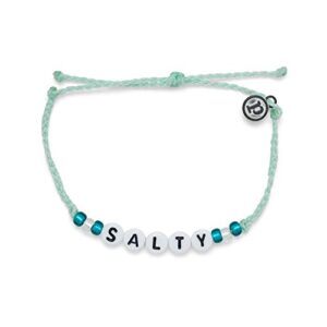 pura vida salty alphabet bead bracelet - waterproof, adjustable - winterfresh