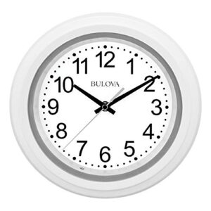 bulova c4865 night vision lighted dial wall clock, 10", white