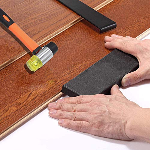 Laminate Wood Flooring Installation Kit with Solid Tapping Block, Long & Wider Pull Bar, 40 Spacers, Double-Faced Mallet & 2 Replacement Mallet Head for Domestic & Professional Flooring Installation