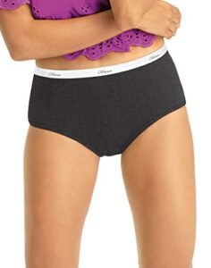 hanes women's ribbed cotton brief underwear 6-pack, assorted, 7