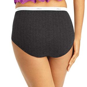 Hanes Women's Ribbed Cotton Brief Underwear 6-Pack, Assorted, 7
