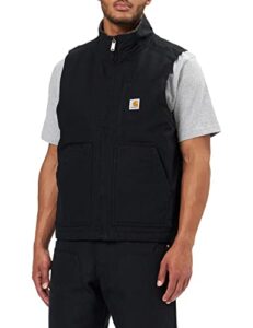carhartt men's sherpa lined mock-neck vest, black, large