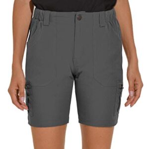 VAYAGER Women's Hiking Cargo Shorts Quick Dry Lightweight Stretch Shorts Golf Fishing Outdoor Casual Shorts Grey X-Small