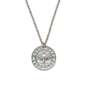 pura vida silver live free medallion necklace - 16 inches, 2" extender