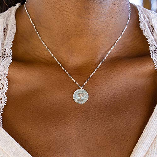 Pura Vida Silver Live Free Medallion Necklace - 16 Inches, 2" Extender