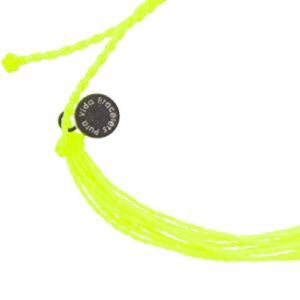 Pura Vida Originals Neon Yellow Bracelet - Waterproof, Adjustable - Coated Charm