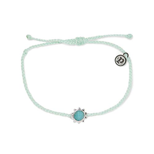 Pura Vida Silver Sunkissed Bracelet - Waterproof, Adjustable - Winterfresh Green