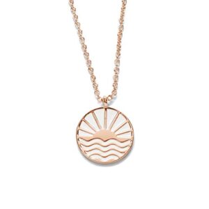 pura vida rose gold sunrise to sunset medallion necklace - 16-inch, 2" extender