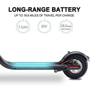 Askmy Adults Electric Scooter - Portable & Foldable Commuter Scooter with Powerful Motor & 3-Speed Mode, Up to 18.6 Miles Long-Range Kick Scooter for Travelling and Leisure