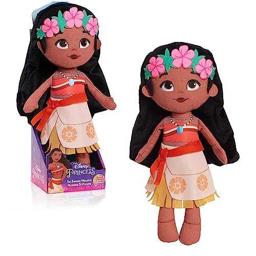 Disney Princess So Sweet Princess Moana, 12 Inch Plushie with Brown Hair, Disney Moana, Officially Licensed Kids Toys for Ages 3 Up, Gifts and Presents by Just Play