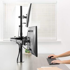 VIVO Quad 13 to 24 inch LCD Monitor Clamp-on Desk Mount, 3 Plus 1 Articulating Display, Holds 4 Screens, VESA up to 100x100mm, STAND-V104C